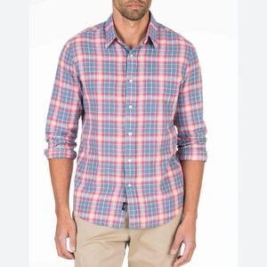 Faherty‎ button up shirt lightweight slub cotton plaid